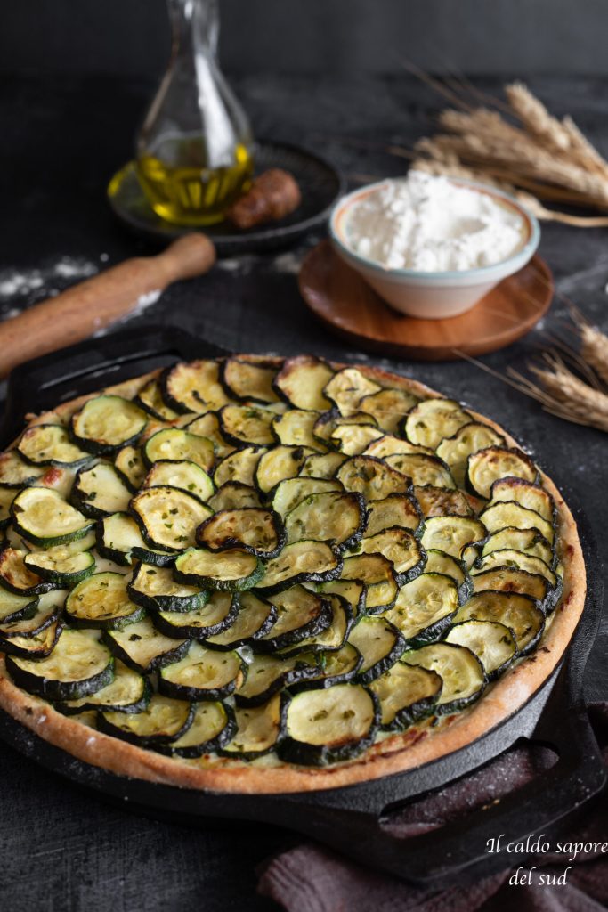 Rustic savory tart with zucchini and potatoes