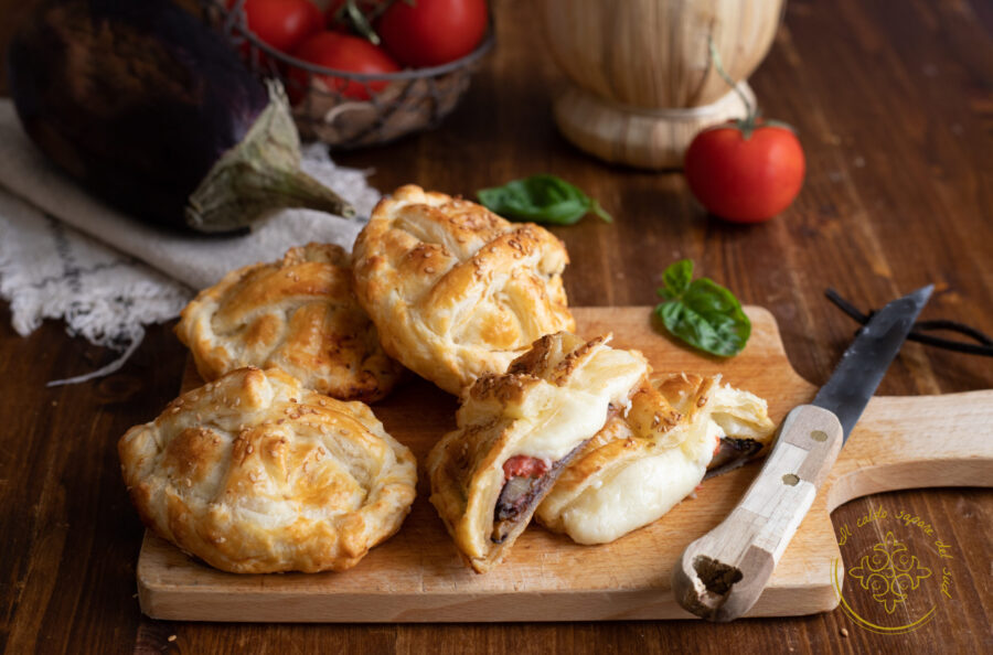Eggplant puff pastries