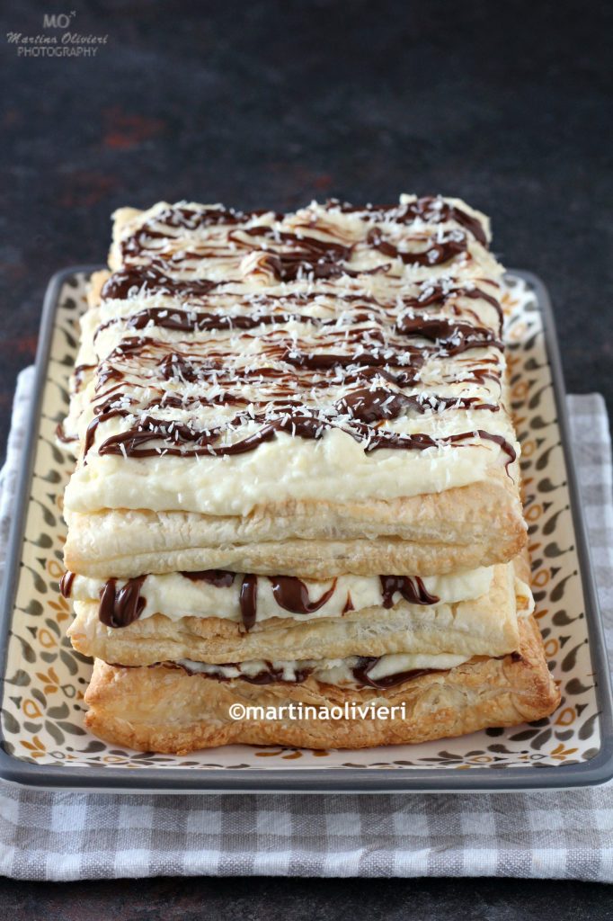 Millefeuille with Coconut and Chocolate Cream - Gluten-Free and Lactose-Free