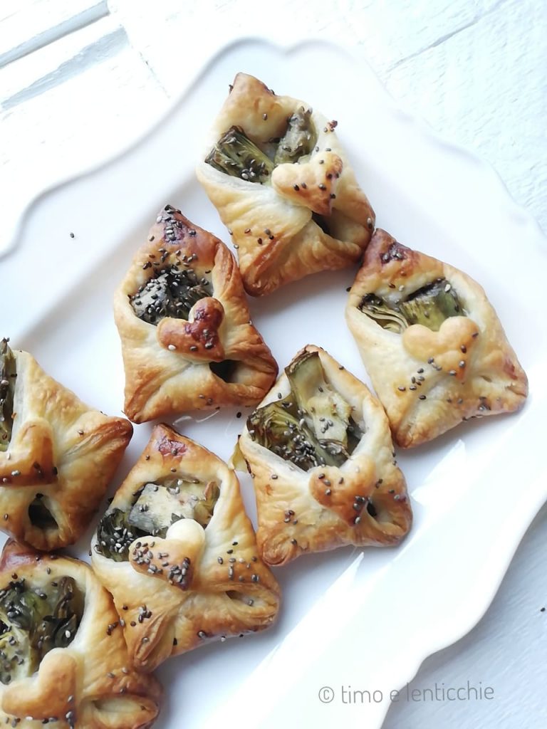 Puff Pastry Letters with Artichokes