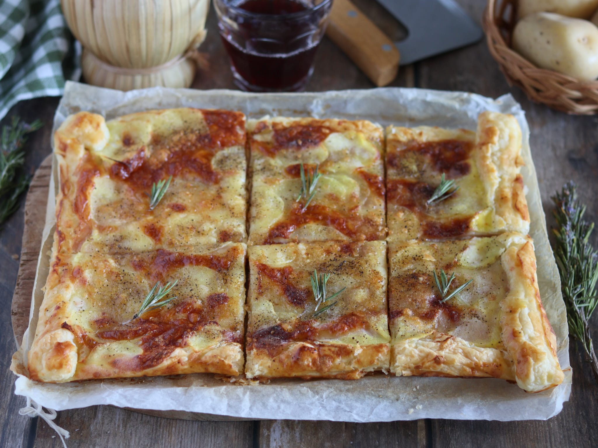 Puff Pastry Pizza with Speck, Scamorza, and Potatoes