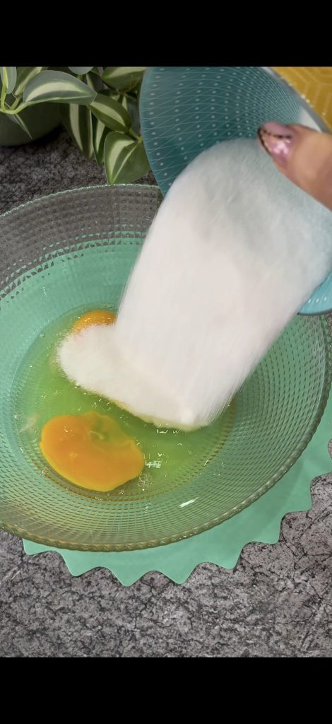 Mixing eggs and sugar