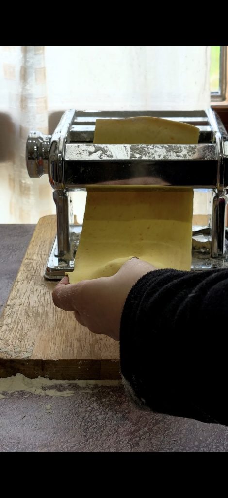 Roll out the dough to obtain thin sheets