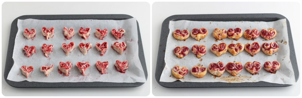 sweet puff pastry hearts