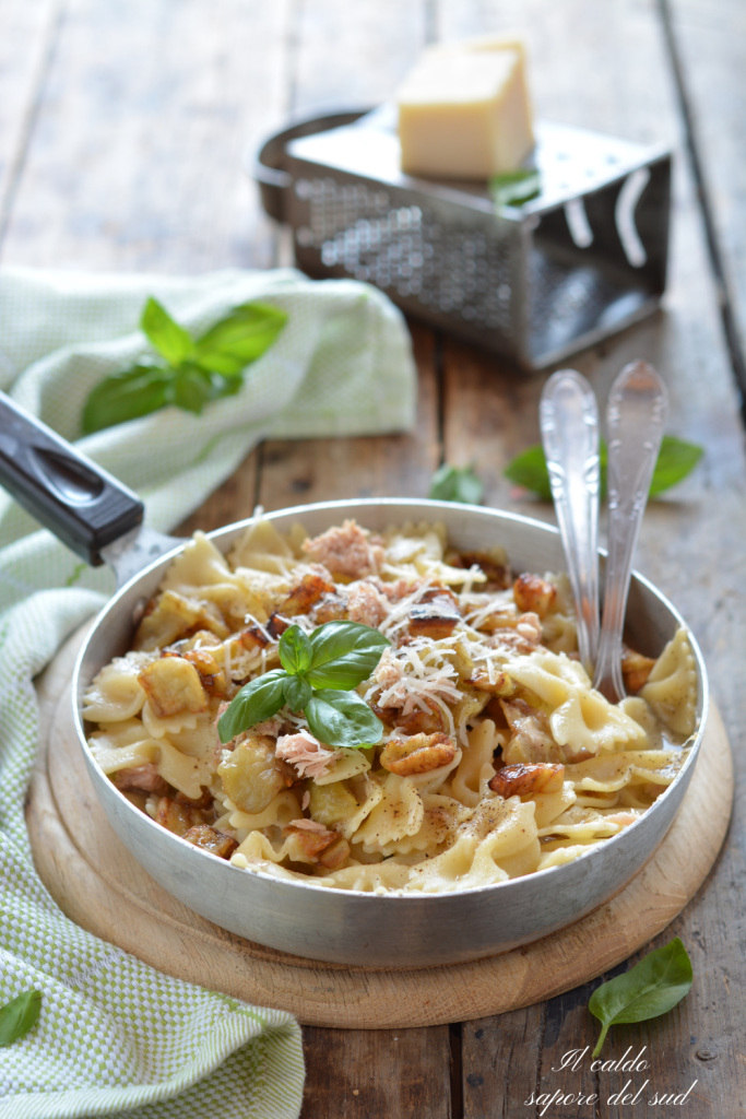 Creamy and delicate tuna and eggplant pasta