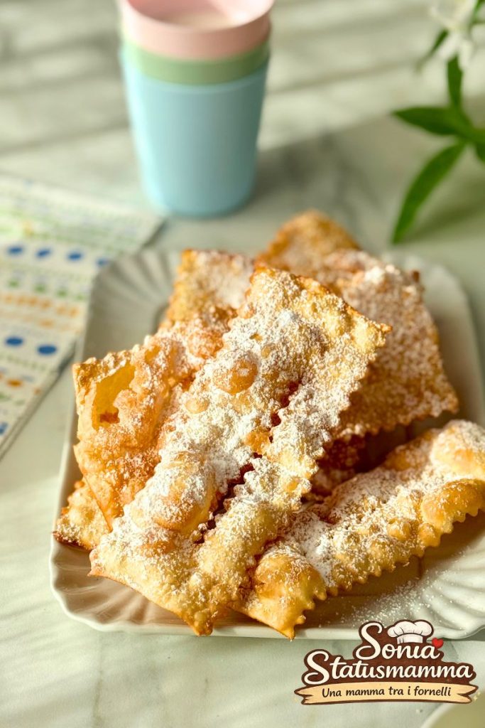 Vertical detail of a Carnival chiacchiera with giant bubbles and thin sheet