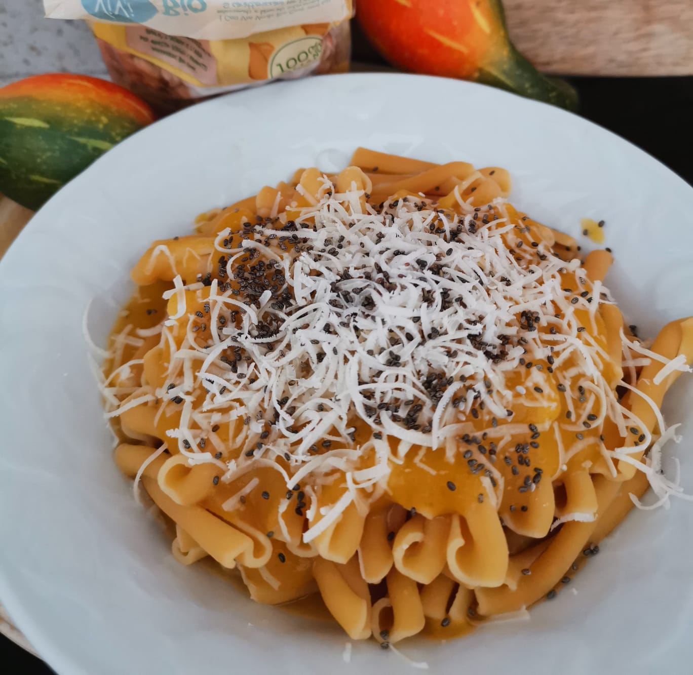 Chickpea Pasta with Pumpkin Cream Gluten Free (creamy and protein-rich)