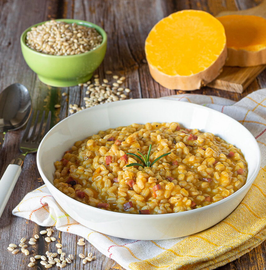 Barley Risotto with Pumpkin and Speck