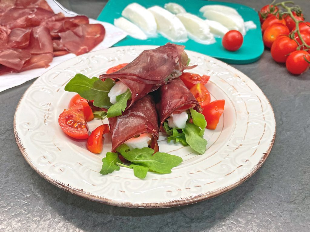 Bresaola, Arugula, and Mozzarella Rolls