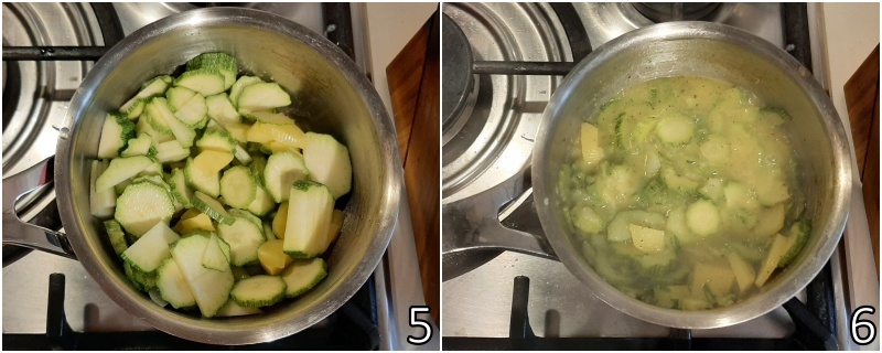 c. cook the vegetables in vegetable broth