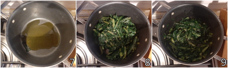 c. sauté the chicory in a pan with oil