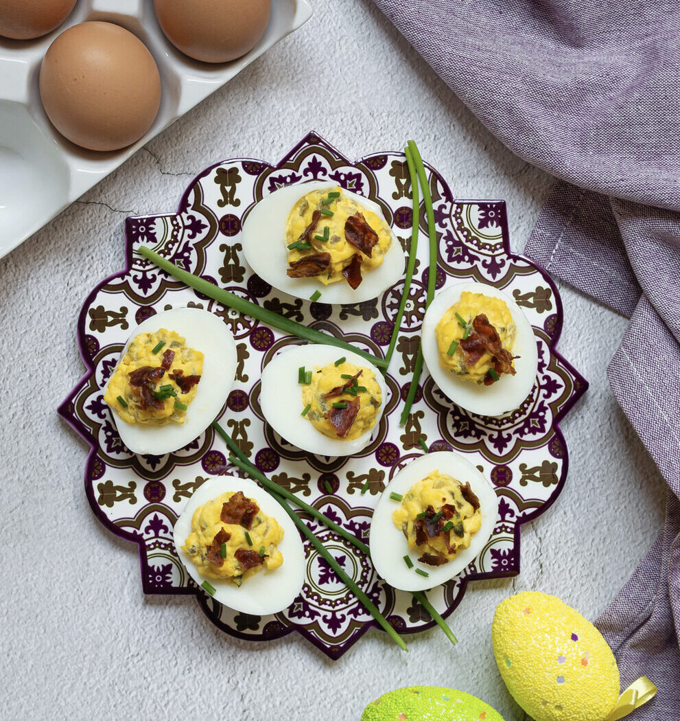 Deviled Eggs with Crispy Pancetta