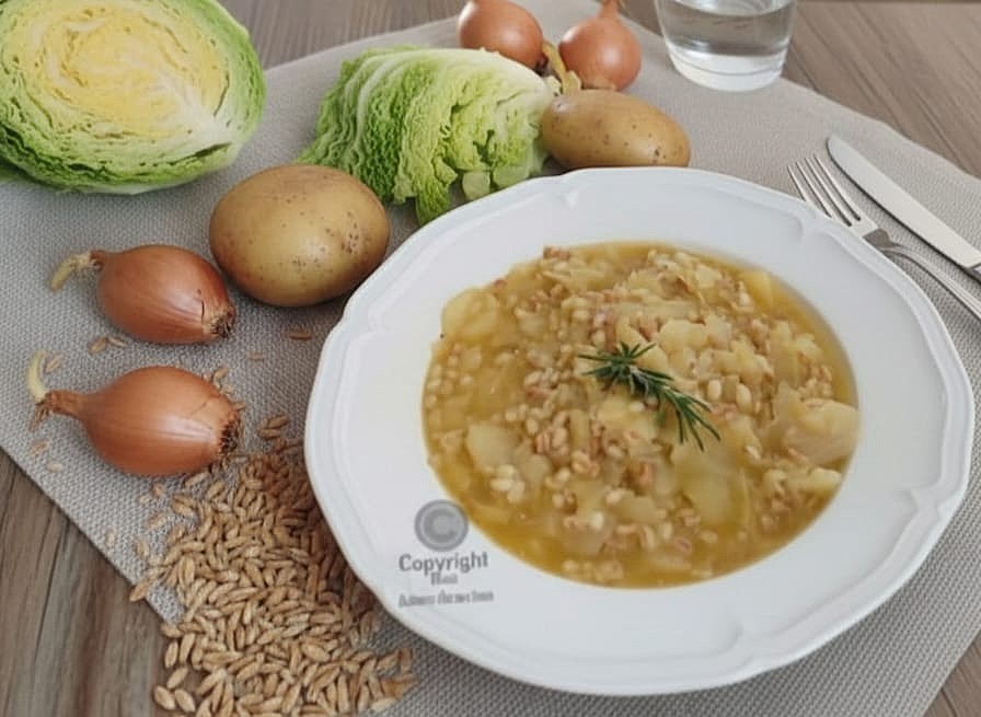Cabbage, Cereal, and Potato Soup