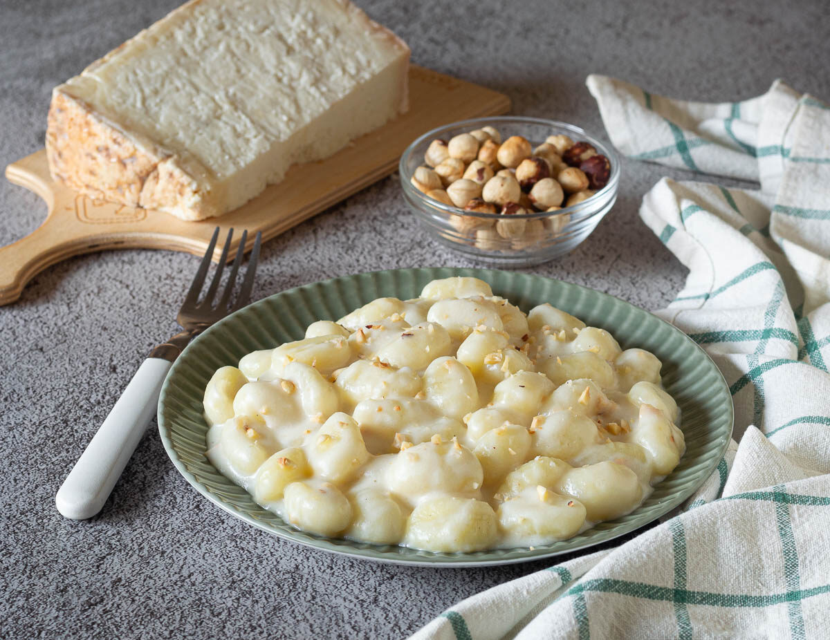 Gnocchi with Castelmagno and Hazelnuts