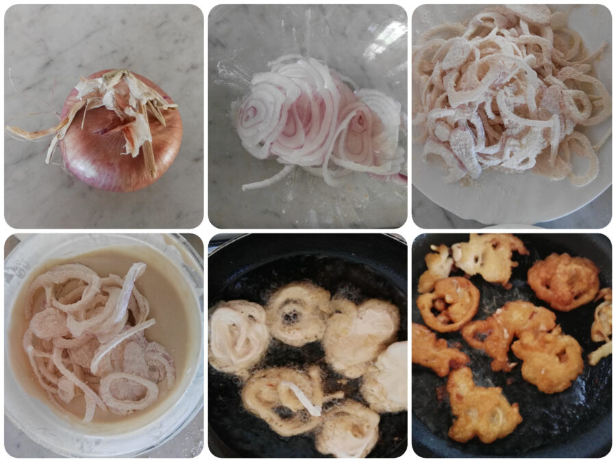 Dry and crispy onion fritters