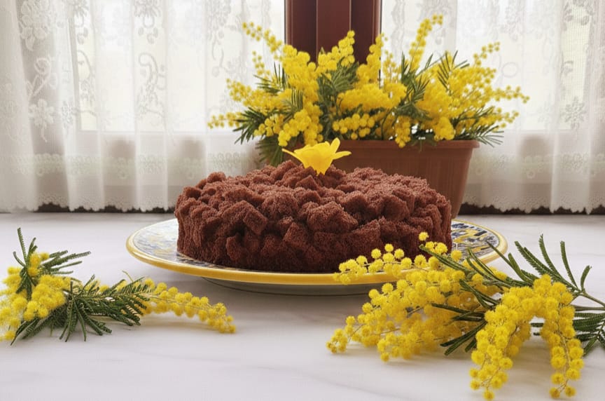 Mimosa Cake with Chocolate Cream