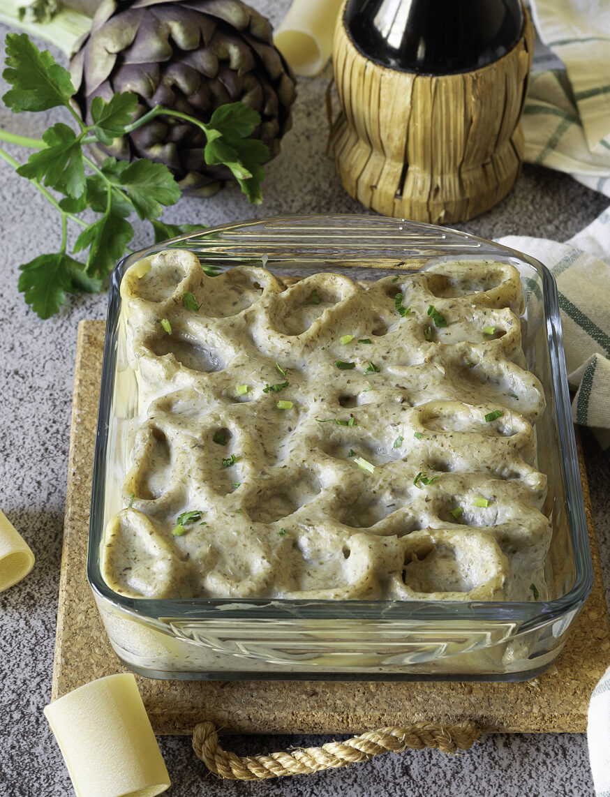Paccheri with Ricotta and Salmon with Artichoke Sauce