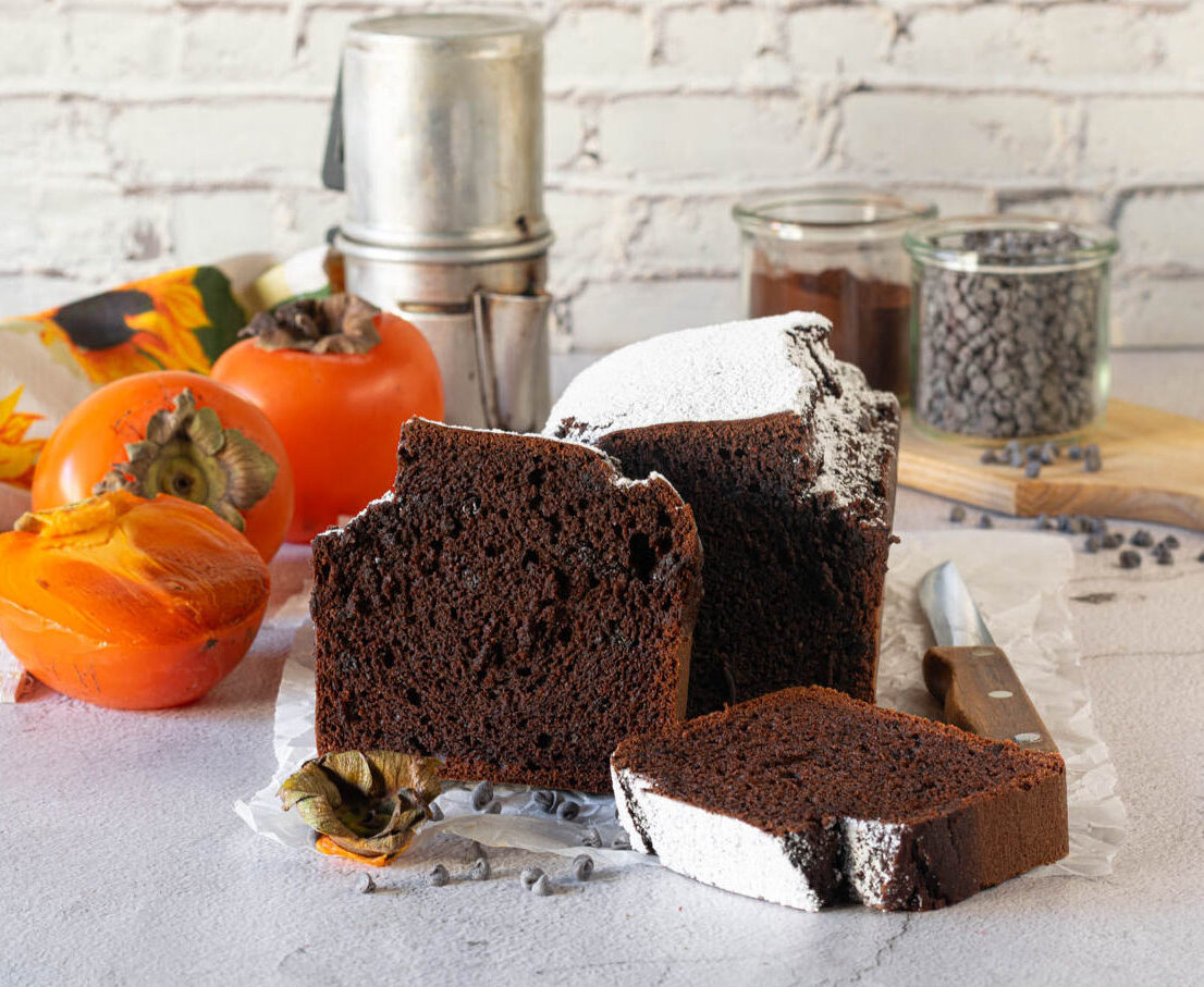 Persimmon and Chocolate Loaf Cake
