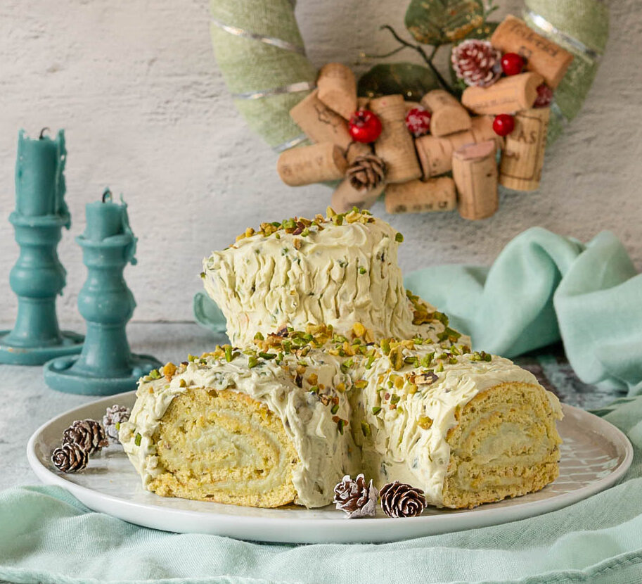 Pistachio Yule Log
