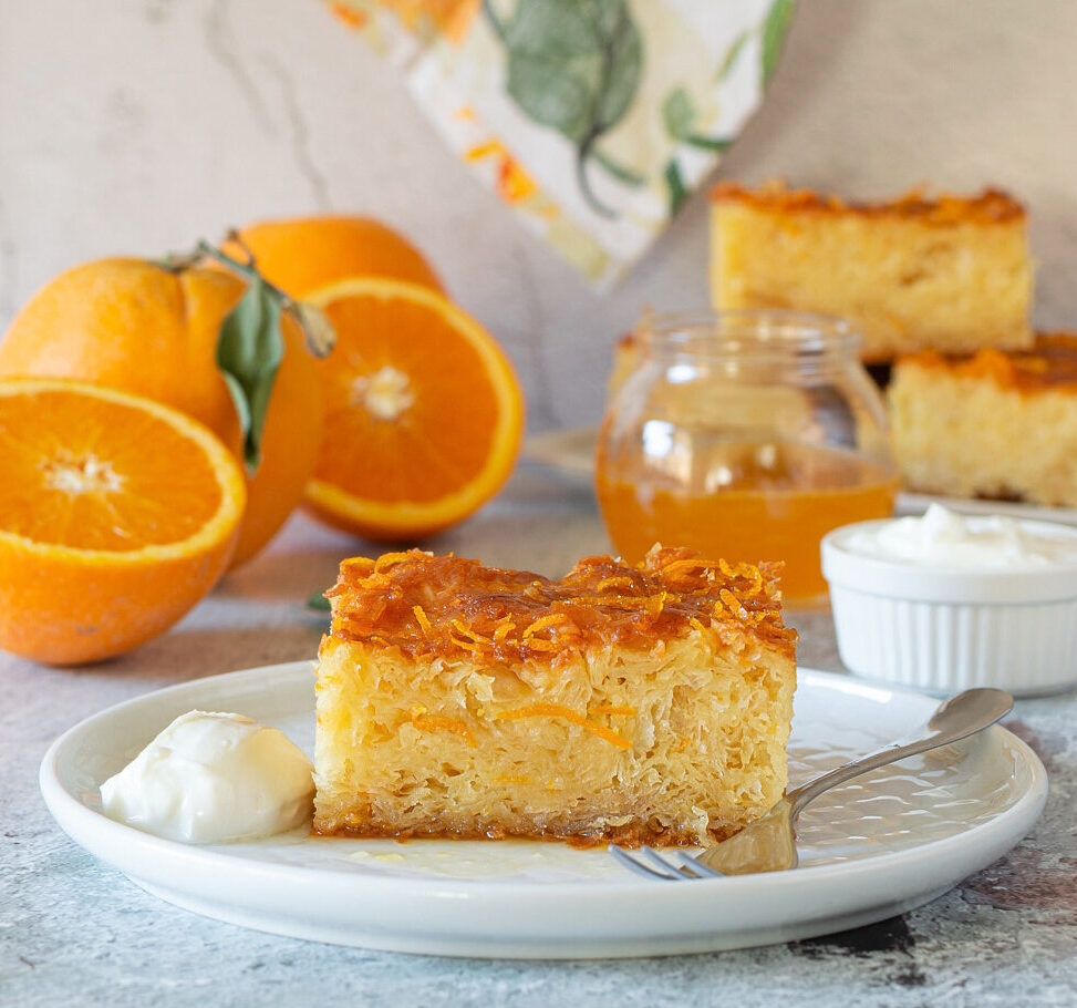 Portokalopita Greek orange cake with yogurt and phyllo pastry