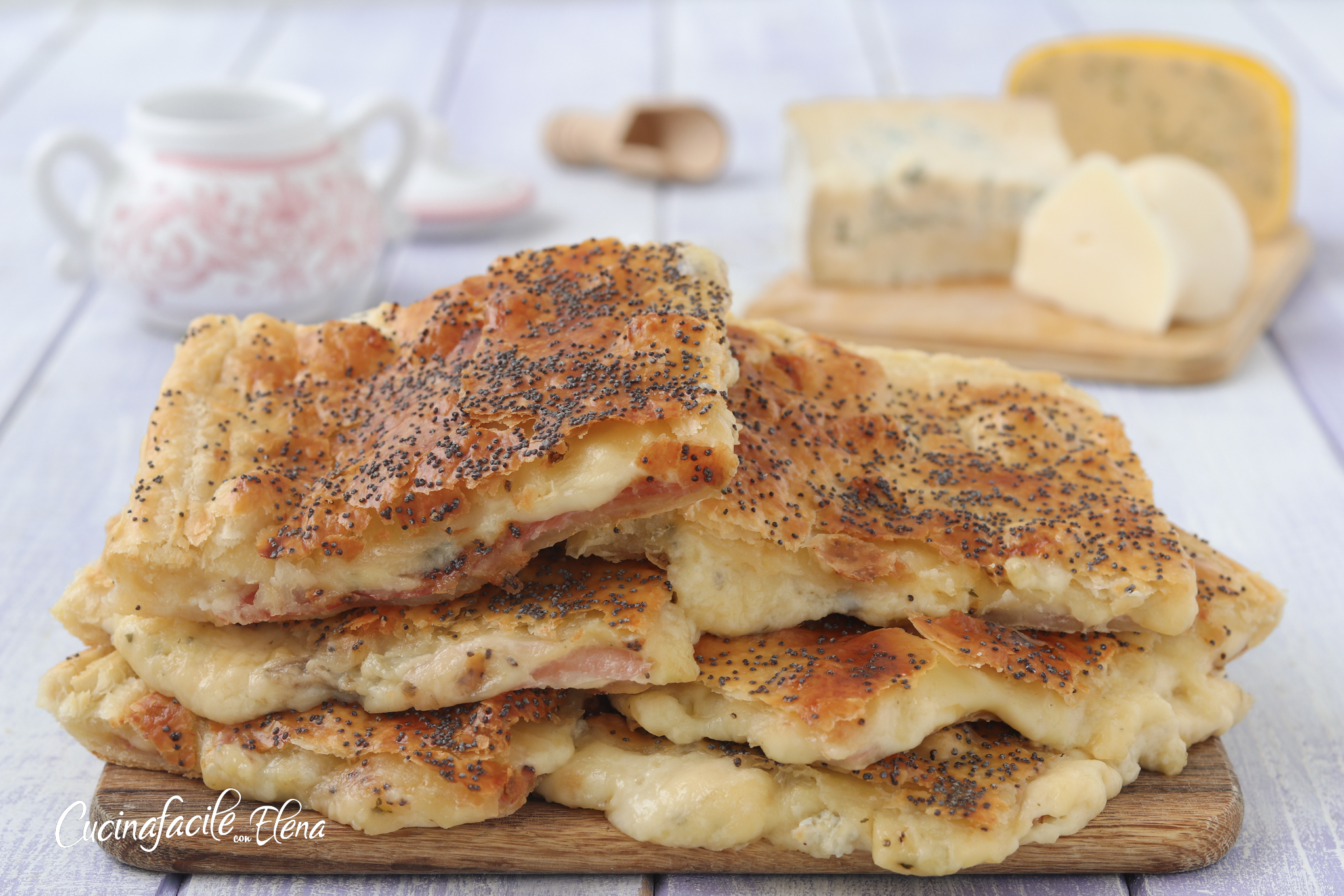 Puff Pastry with 4 Cheeses and Speck