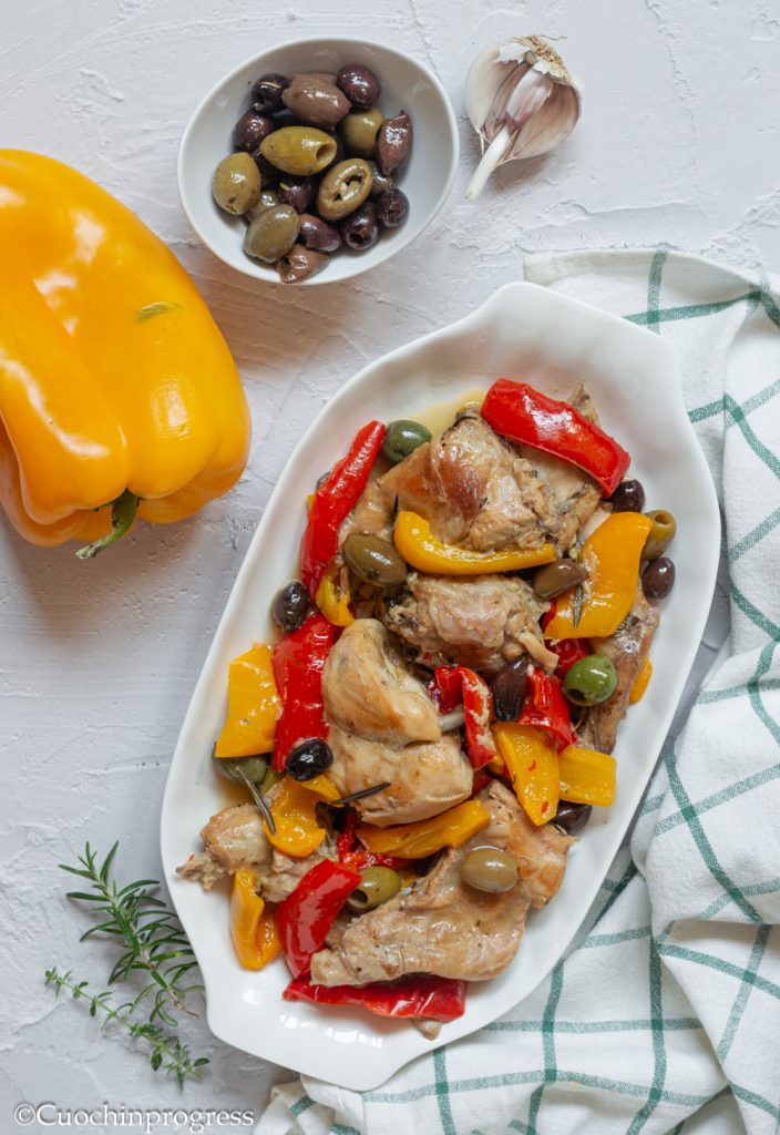 rabbit peppers and olives