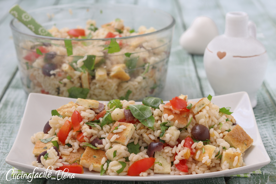 Rice Salad and Omelet