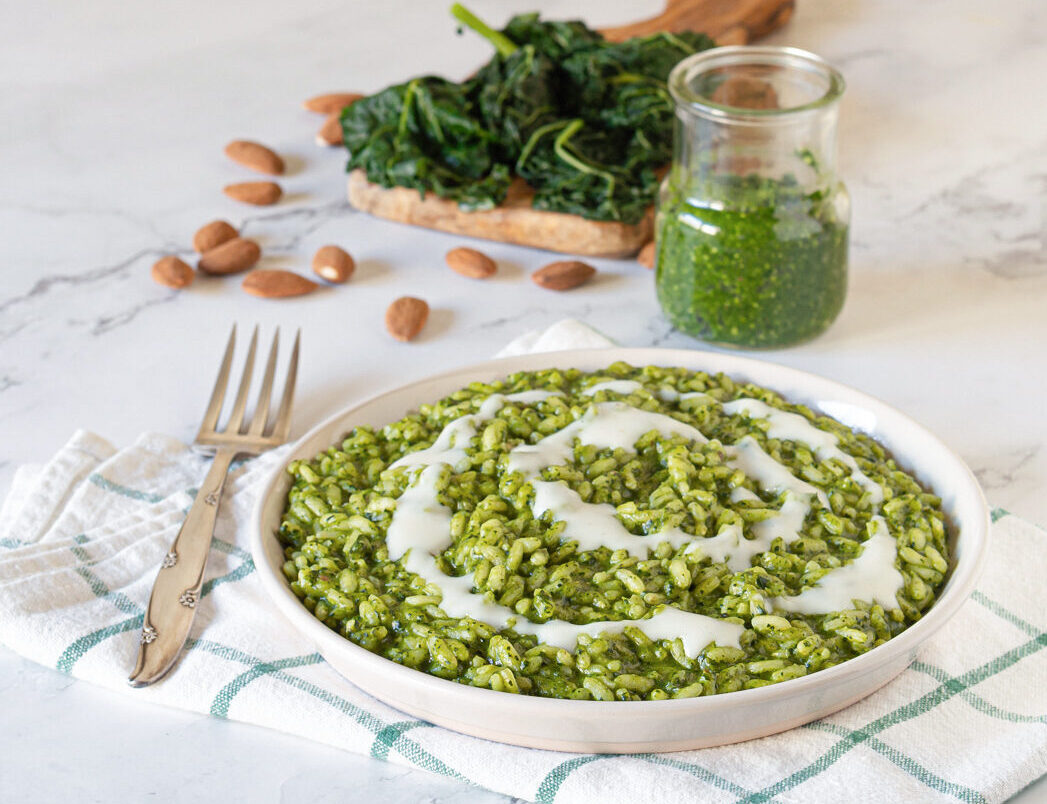 Tuscan Kale Risotto with Fontina Cream