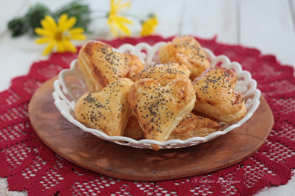 Salmon and Robiola Puff Pastry Hearts