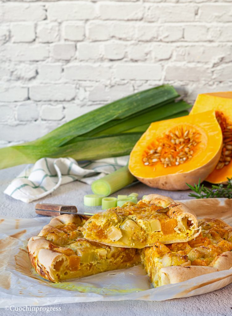 savory pumpkin and leek pie