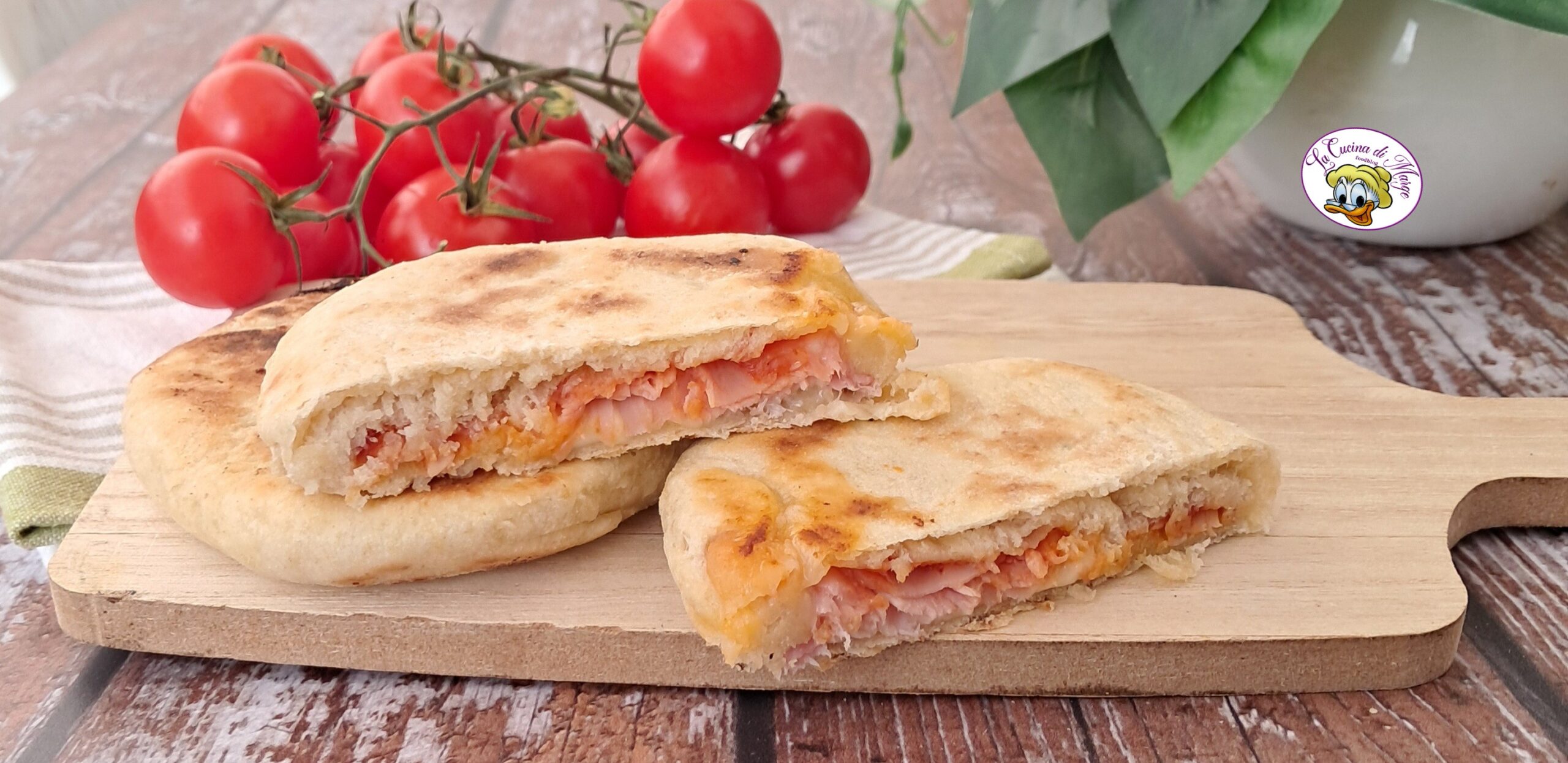 Stuffed pita cooked in a pan