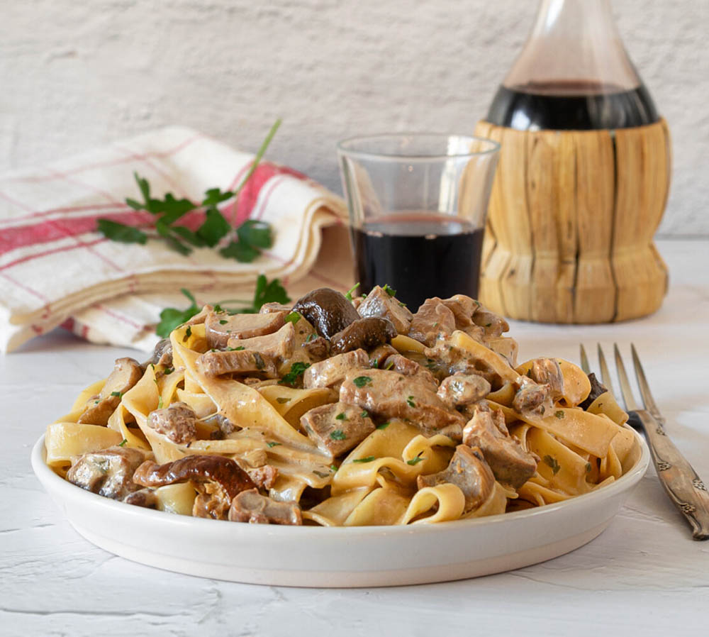Tagliatelle with Sausage and Porcini Mushrooms