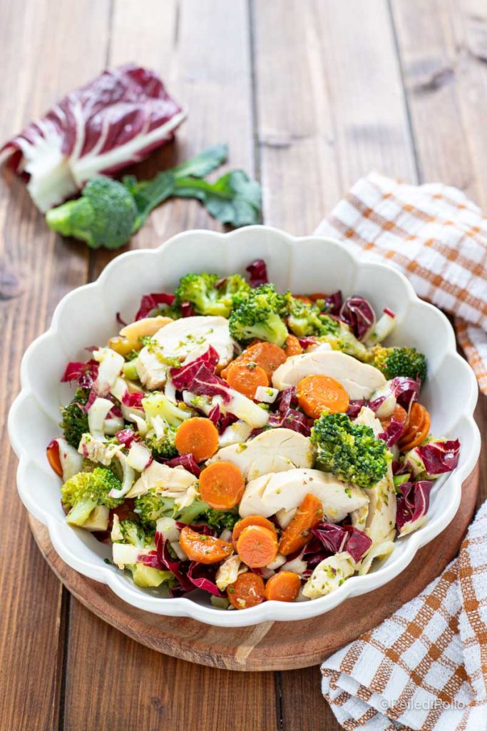 salad with chicken and winter vegetables