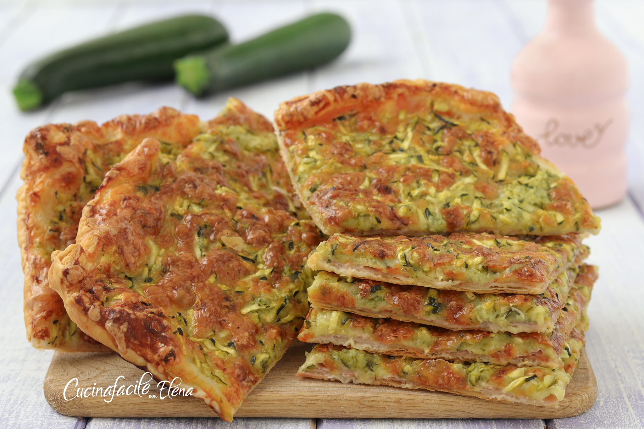 Zucchini and Ham Flatbread