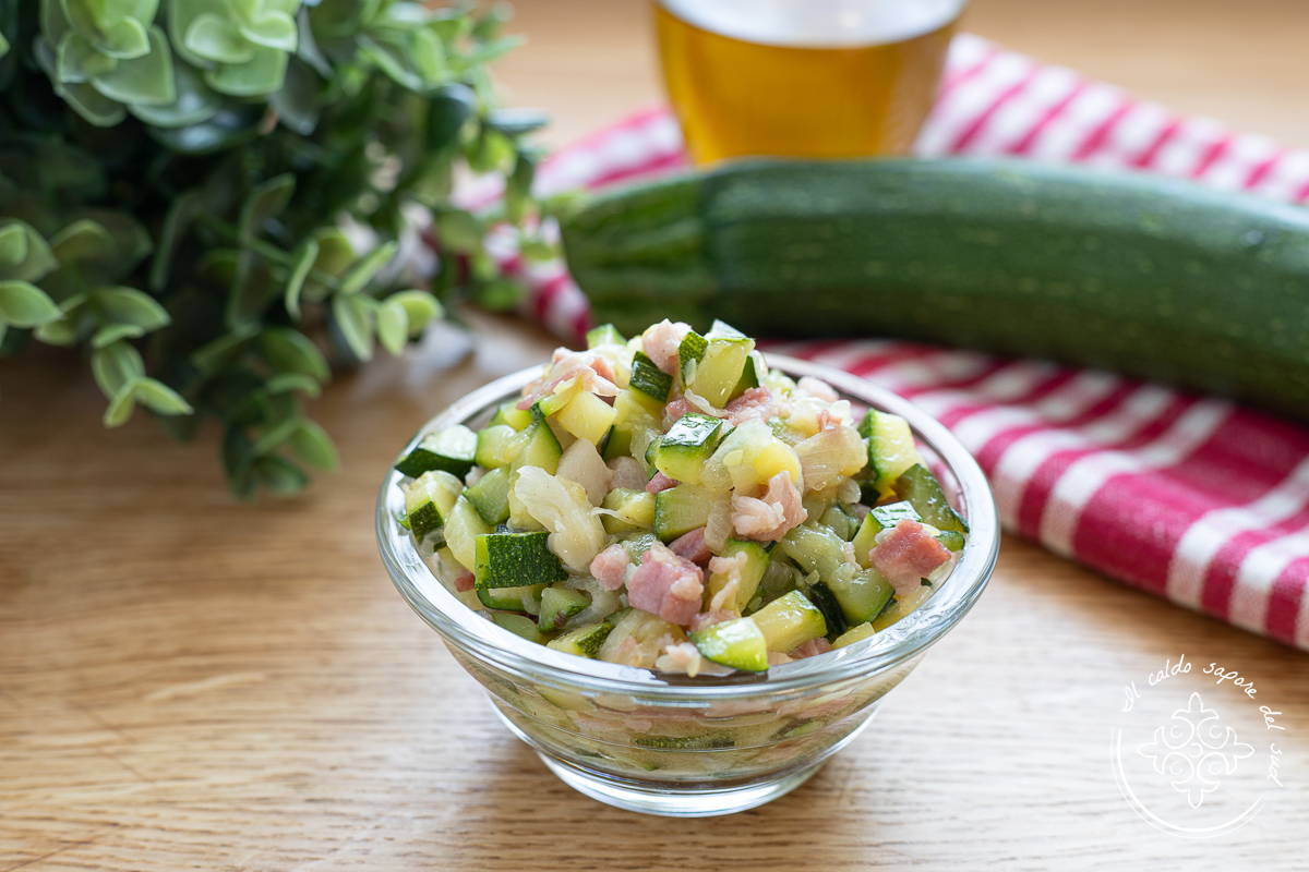 Zucchini and Pancetta in a Pan