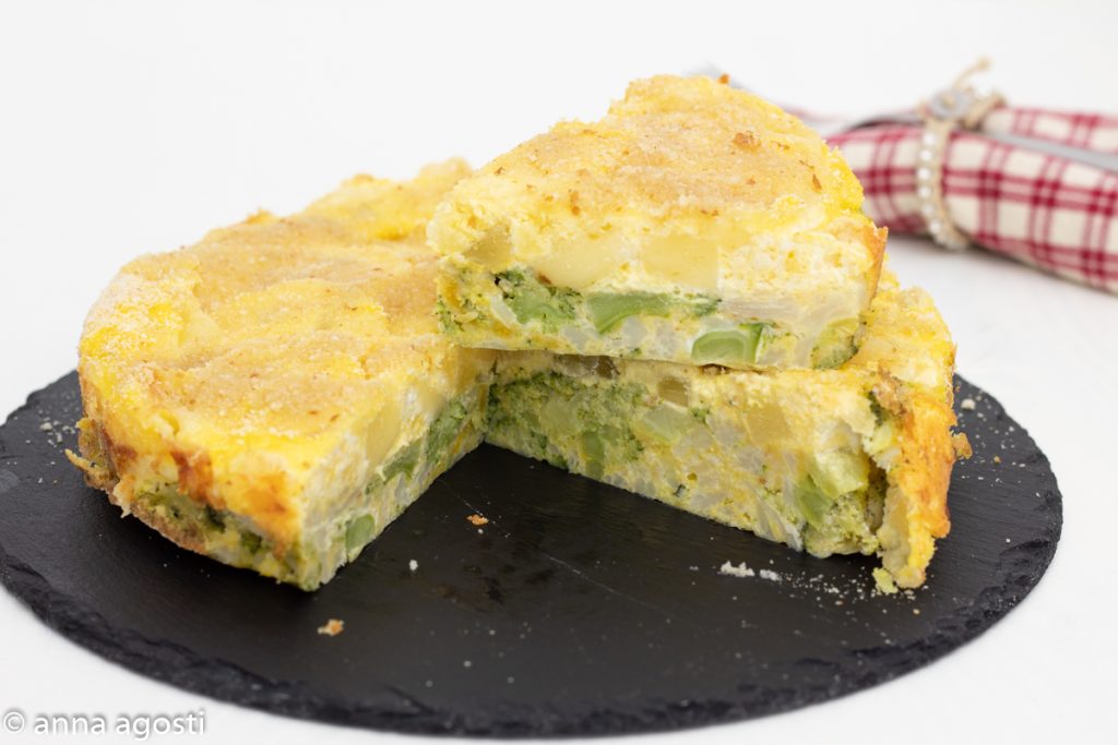 Bicolored cauliflower and broccoli flan