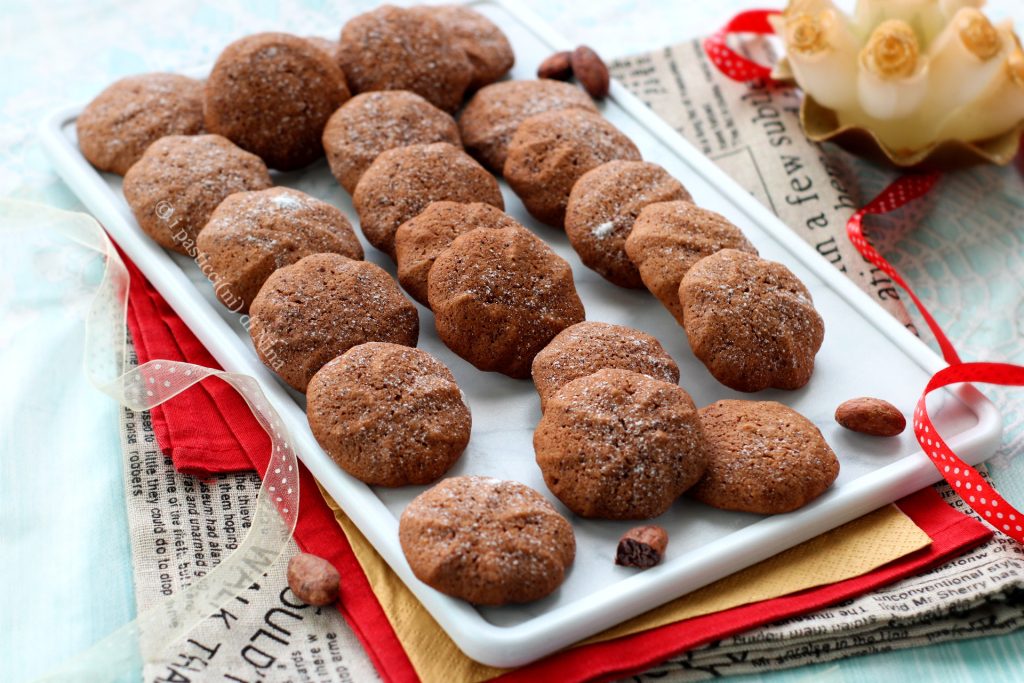 Soft cookies with cocoa nibs, butter-free, sponge-cake-like texture - I Pasticcini di Nina blog
