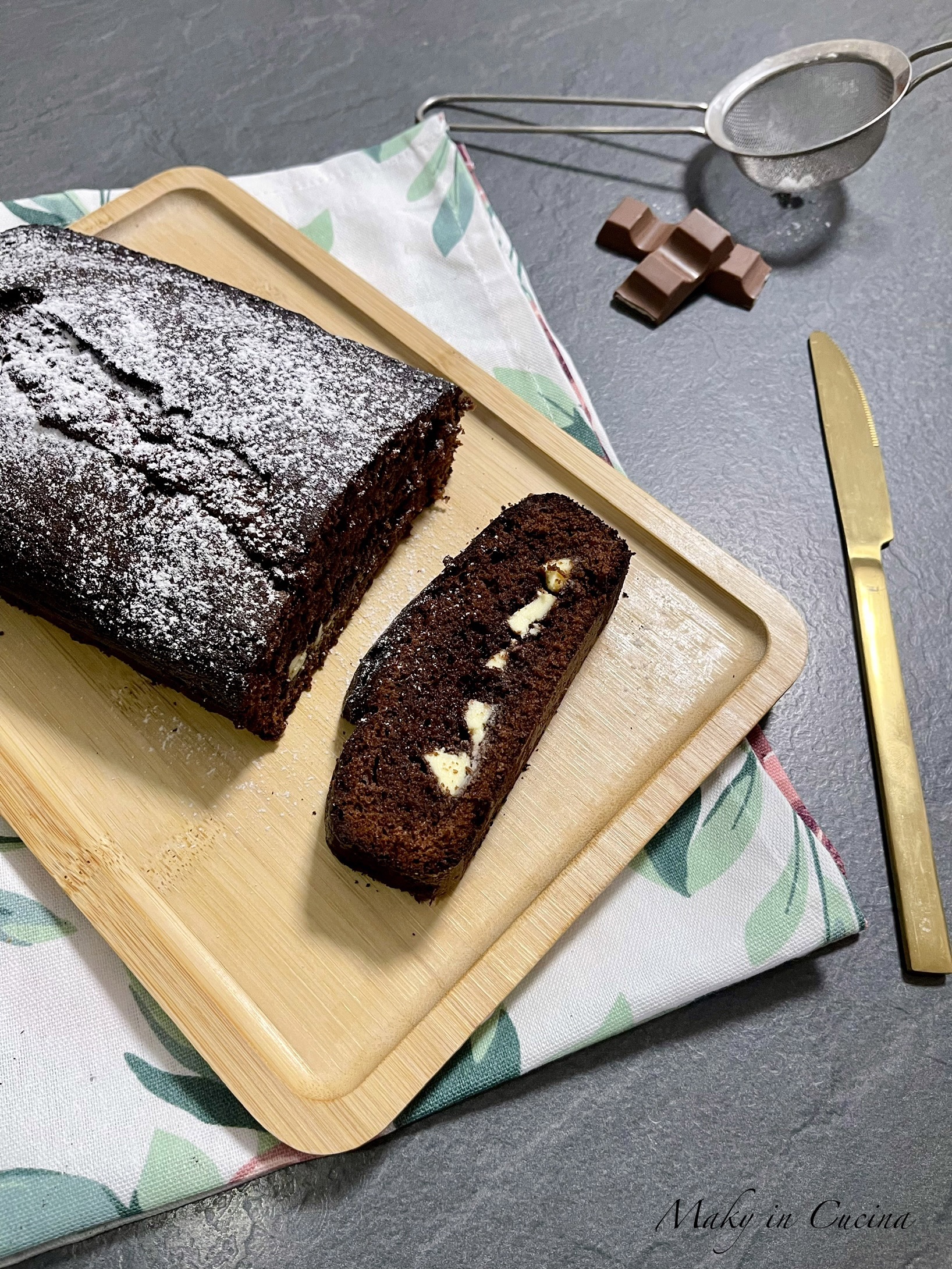 Plumcake Brownies with Kinder Heart