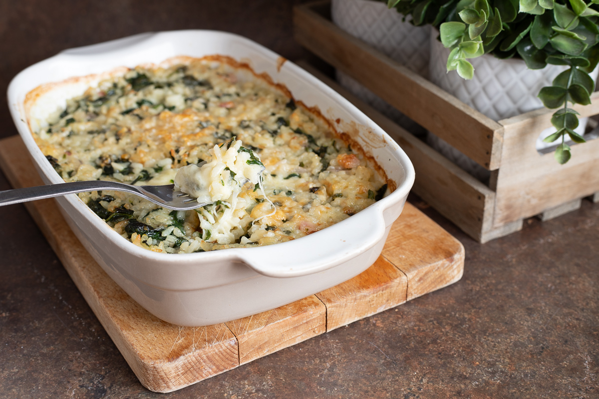 Baked Rice with Spinach