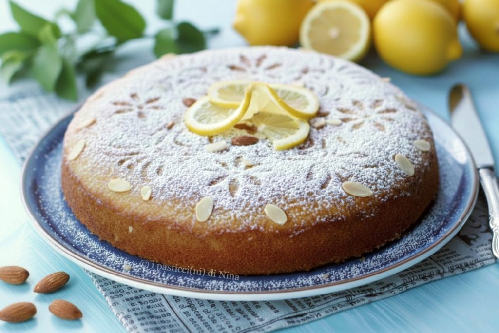 Lemon Caprese Cake with almonds and white chocolate i pasticcini di Nina