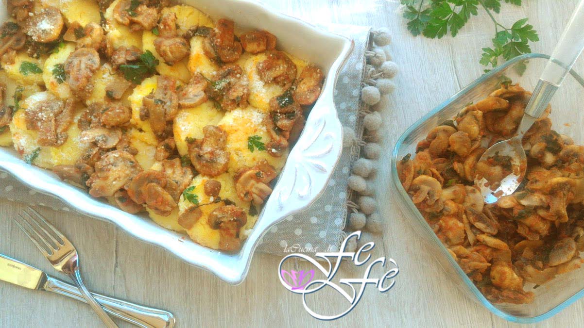 SEMOLINA GNOCCHI ROMAN STYLE WITH CHAMPIGNON MUSHROOMS AND GINGER