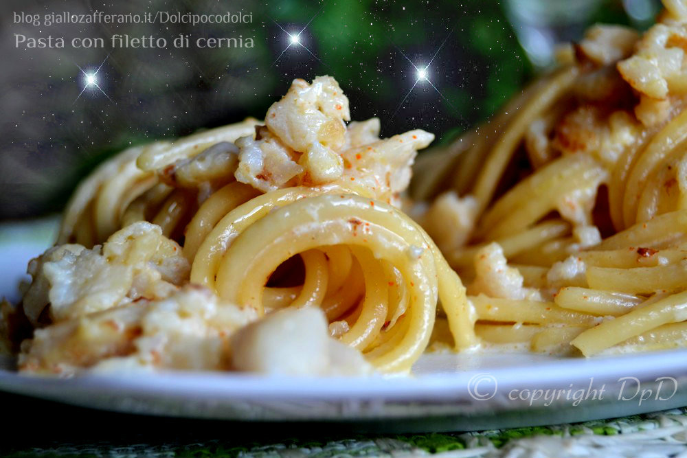 Pasta with grouper fillet