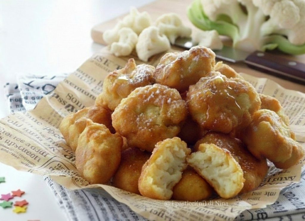 Sweet cauliflower fritters traditional recipe i Pasticcini di Nina