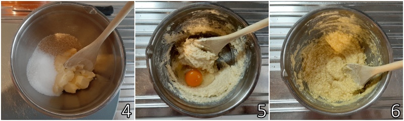 b. mix the softened butter with the sugar and the egg