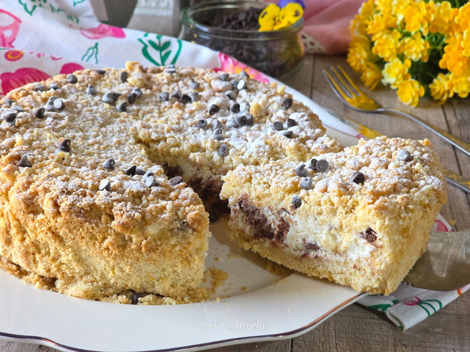 Ricotta Crumble Cake with Chocolate Chips