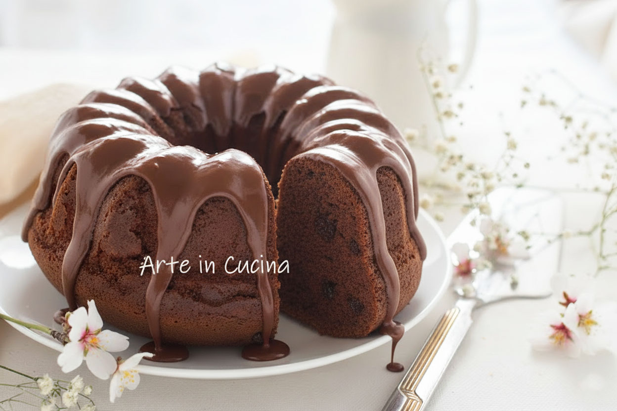 CLOUD RING CAKE with COCOA and Chocolate