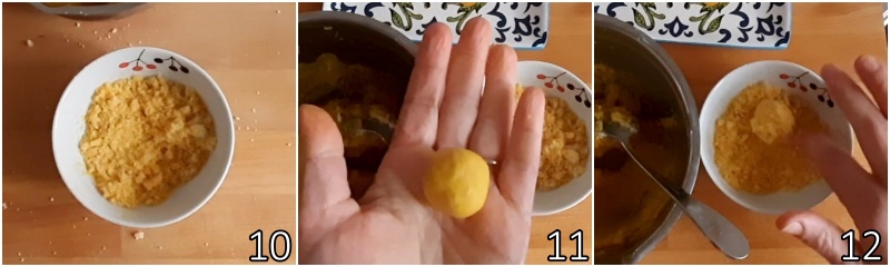 d. coat the mimosa truffles with yellow crumbs