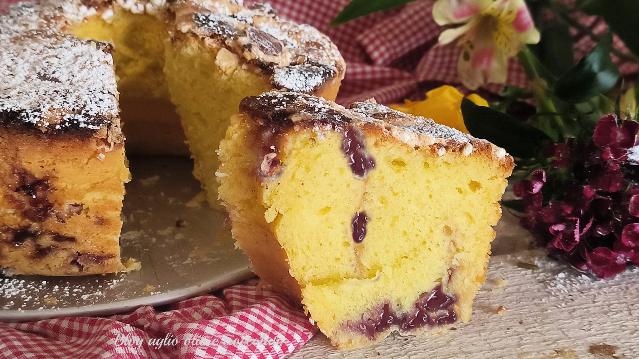 Tall and Soft Easter Yogurt Cake with Jam and Crunchy Glaze
