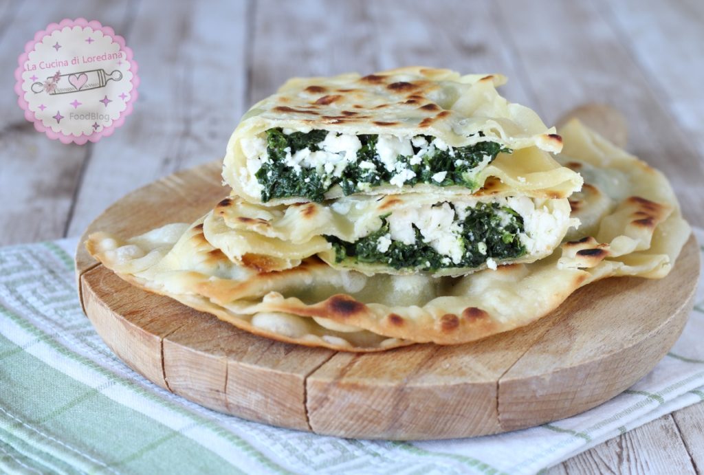 gozleme with spinach and feta