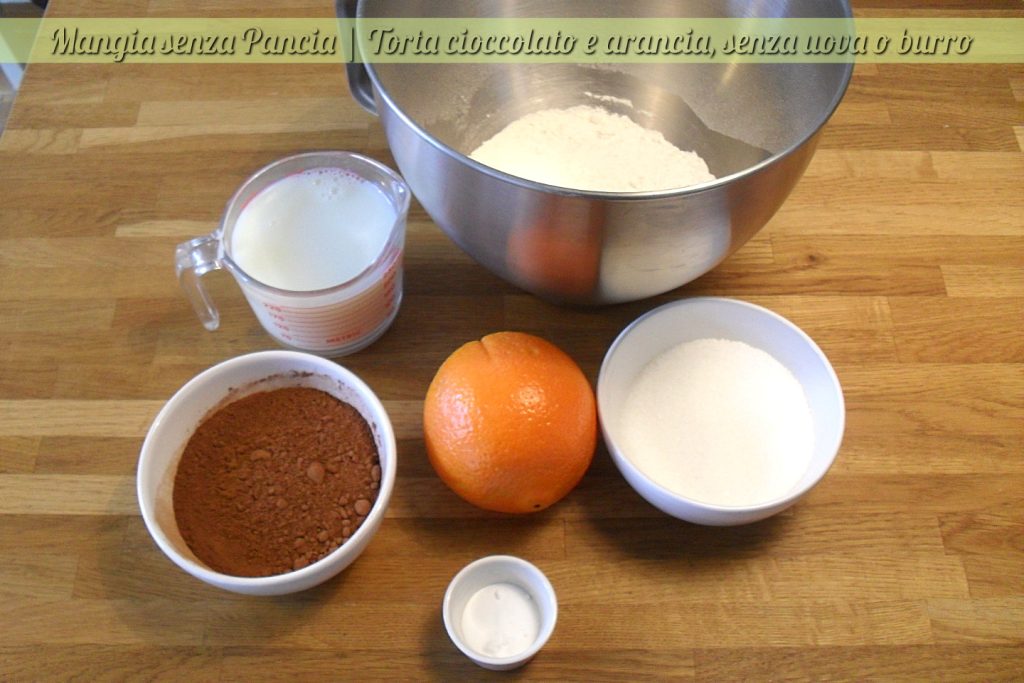 Chocolate and orange cake, without eggs or butter, Mangia senza Pancia